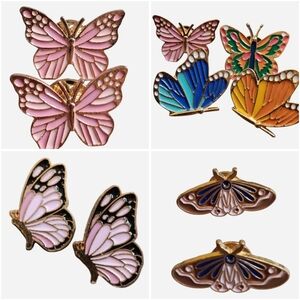 10 Butterfly Metal Enamel Pin Lot Summer Spring Butterfly Garden Brooch Bundle